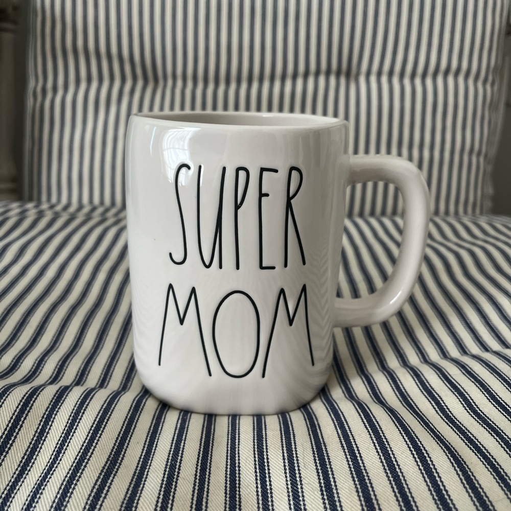 Rae Dunn Super Mom White Mug